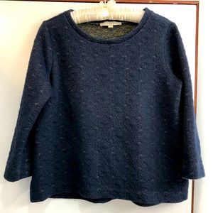 LOFT Navy Quilted Sweater Size Medium